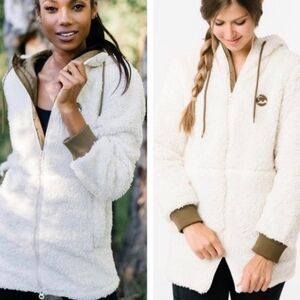 Zyia Long Hooded Zip-up Teddy Bear Coat